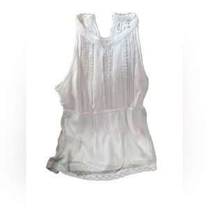 Meadow rue by anthropology cream Crochet-Trim Sleeveless Blouse or dress.100%c